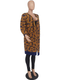 Casual Print Knitted Cardigan Coat ZDF-31260
