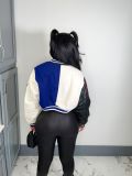Fashion Print Rib Patchwork Baseball Jacket NYF-8123