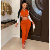 Casual Sports Long Sleeve Pants Baseball 2 Piece Set WSM-5335