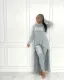 Plus Size PINK Letter Print Irregular Tops And Tight Pant 2 Piece Set JRF-3718