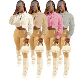 Fashion Solid Long Sleeve Shirts GCNF-0198