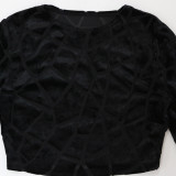 Fashion Long Sleeve Short Tops And Pencil Pant 2 Piece Set CYA-900174