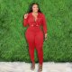 Solid Color Long Sleeve Shirt And Pencil Pant Two Piece Sets LP-66509