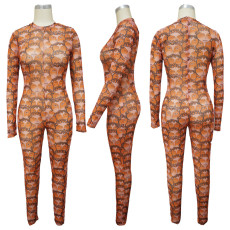 Printed Sexy Long Sleeve Jumpsuit YF-9964