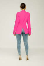 Solid Color Double-Breasted Slim Blazer Coat XMY-9395