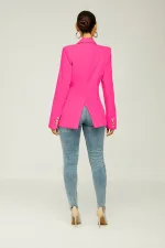 Solid Color Double-Breasted Slim Blazer Coat XMY-9395