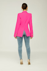 Solid Color Double-Breasted Slim Blazer Coat XMY-9395