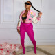 Fashion Print Rib Splicing Baseball Jacket YNSF-1866