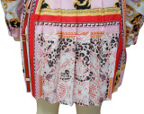 Long Sleeve Printed Pleated Skirt Suit(without chain) YF-9947