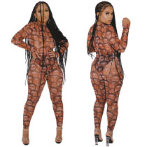 Printed Sexy Long Sleeve Jumpsuit YF-9964