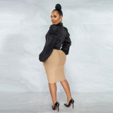 Solid Pullover Color Puff Sleeve Top YF-10304