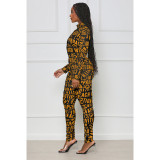 Casual Letter Print Zipper Jumpsuit ASL-6617