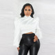 Solid Pullover Color Puff Sleeve Top YF-10304