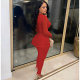 Mesh Splicing See Through Tops And Tight Pant Two Piece Set NM-8531