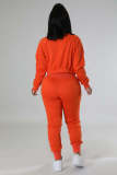 Casual Sports Solid Crop Coat And Pants 2 Piece Set GYLY-9895 