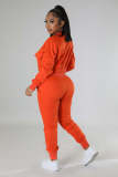 Casual Sports Solid Crop Coat And Pants 2 Piece Set GYLY-9895 