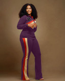 Casual Sport Zipper Coat And Straight Pant Two Piece Set WAF-77495236