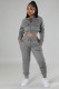 Casual Sports Solid Crop Coat And Pants 2 Piece Set GYLY-9895 