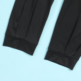 Plus Size Fashion Solid Color Split Tops And Tight Pant Two Piece Set NY-2595