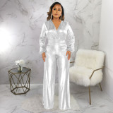Sexy V Neck Lantern Sleeve Jumpsuit YF-10317