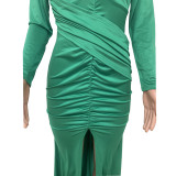 Sexy Deep V Neck Split Evening Dress LSD-83156