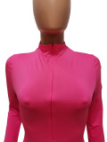 Solid Color Casual Sports Bodysuit And Tight Pant Two Piece Sets CM-8641