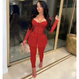 Mesh Splicing See Through Tops And Tight Pant Two Piece Set NM-8531