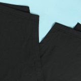 Plus Size Fashion Solid Color Split Tops And Tight Pant Two Piece Set NY-2595