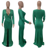 Sexy Deep V Neck Split Evening Dress LSD-83156