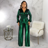 Sexy V Neck Lantern Sleeve Jumpsuit YF-10317