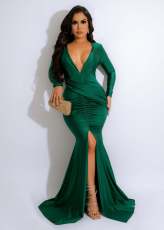 Sexy Deep V Neck Split Evening Dress LSD-83156