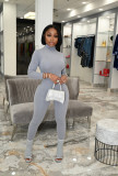 Solid Color Casual Sports Bodysuit And Tight Pant Two Piece Sets CM-8641