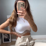 Sexy Tassel Diamond Short Tank Tops GBTF-6881
