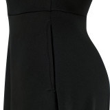 Plus Size Fashion Ruffle Solid Dress GDAM-218211