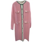 Fashion Knits Splicing Long Sleeve Cardigan Coat OSM-4381
