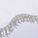 Sexy Tassel Diamond Short Tank Tops GBTF-6881