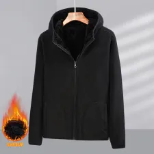 Plus Size Polar Fleece Thickened Hooded Coat  MAE-M900