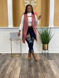 Casual Solid Color Cardigan Sleeveless Knitted Vest TR-1234