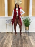 Casual Solid Color Cardigan Sleeveless Knitted Vest TR-1234