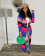 Color Contrast Knits Long Cardigan Coat TR-1231