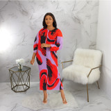 Casual Fashion Print Maxi Dress YF-10307