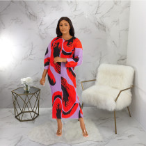 Casual Fashion Print Maxi Dress YF-10307