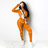 Tight Sports Casual Crop Coat And Pants Set YF-9695