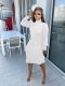 Solid Color Knits Ruffles Sweater Midi Dress TR-1232