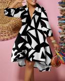 Fashion Print Big Swing Shirt Dress GSRX-7012