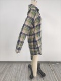 Casual Long Sleeve Plaid Shirt Dress MIL-L369