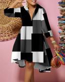 Fashion Print Big Swing Shirt Dress GSRX-7012