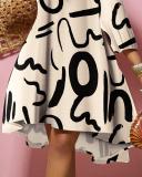 Fashion Print Big Swing Shirt Dress GSRX-7012