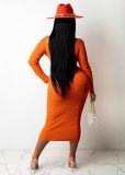Solid Color Rib Off Shoulder Midi Dress ME-S951