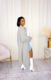 Casual Loose Cardigan Double-Faced Fleece Long Jacket TK-6262